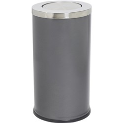 Compass Round Swing Lid Bin 62 Litres Hammertone Grey