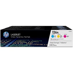 HP 126A Ink Cartridge 3 Pack Tri Colour CF341A